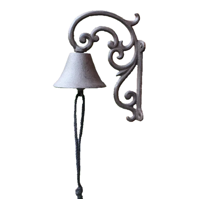 Cast Iron Doorbell Hand Crank Bell for Garden Wall Decoration