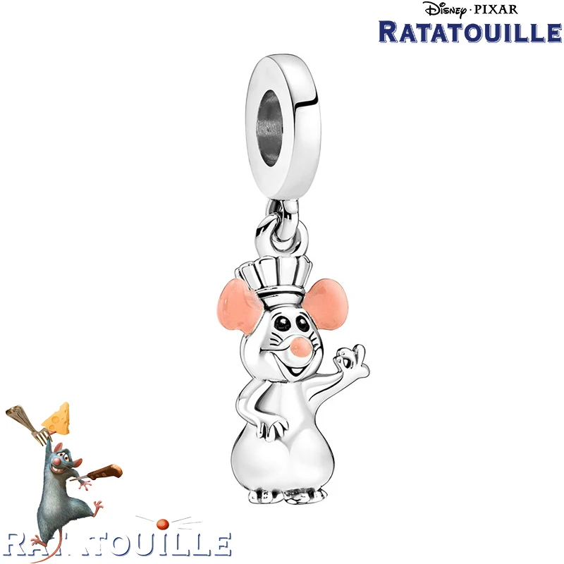 

Fit Pandora Charms Bracelet Women Pixar Ratatouille Beads for Bijoux Making Disney Mouse Chef Remy Dangle Accessories DIY Bangle