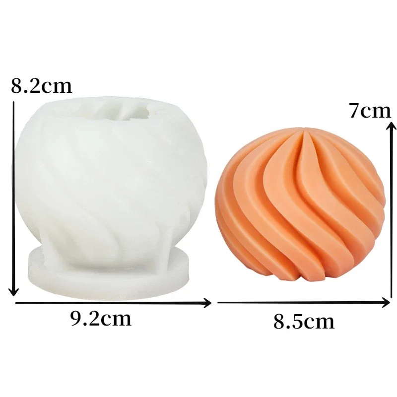 Furnite Silicone Candle Molds Spiral Ball Shape Candle Making Mould  Handmade Scented Soap Wax Mold Geometric Ball Candle Moulds for Resin  Casting