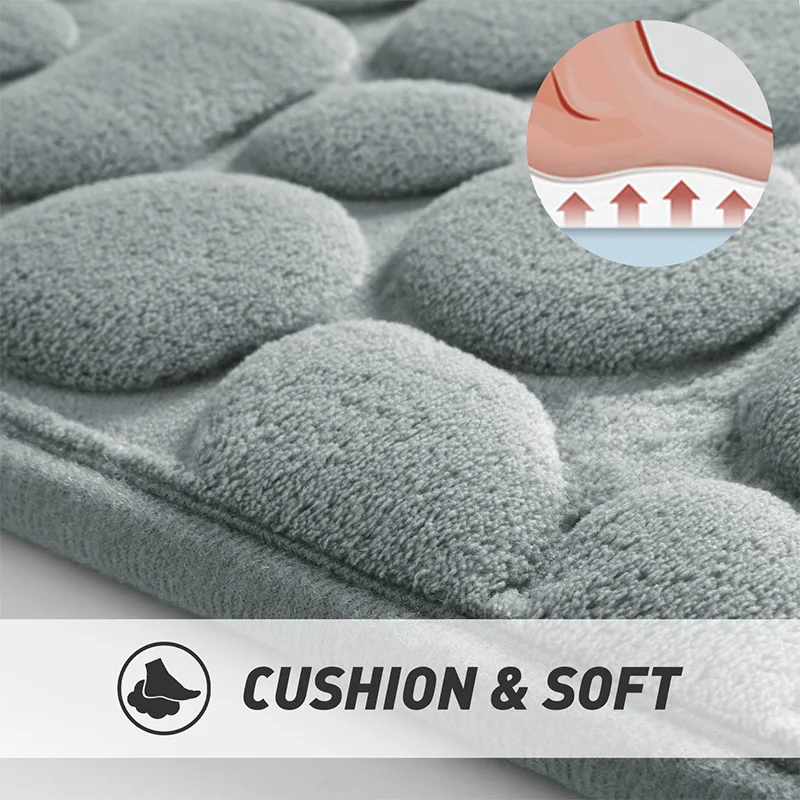 High Quality Pebble Bath Mat SBR Anti-Slip Bottom Design 3D Embossed Stone  Bathroom Carpet Massage Foot Mat Bathroom Rug - AliExpress