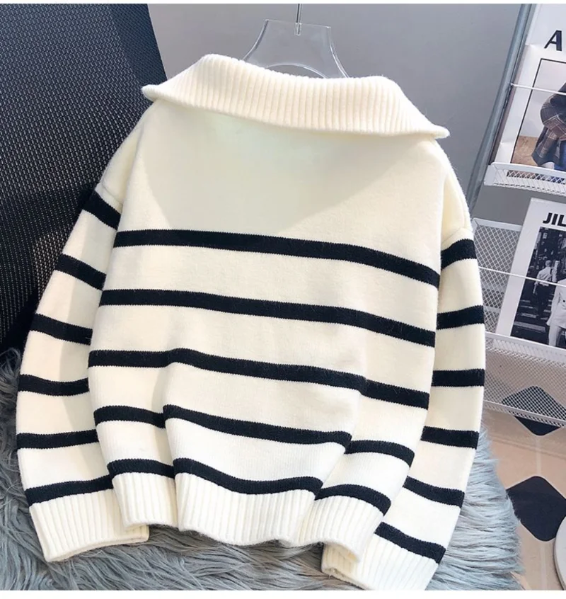 Jungkook Striped Sweater Black Blue Two Tone Striped Sweater Jimin
