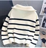 Sweater Pullover Women Spring and Autumn Underwear 2023 New Zipper Stripe Underlay Short Style Popular Premium Sweater Female 6