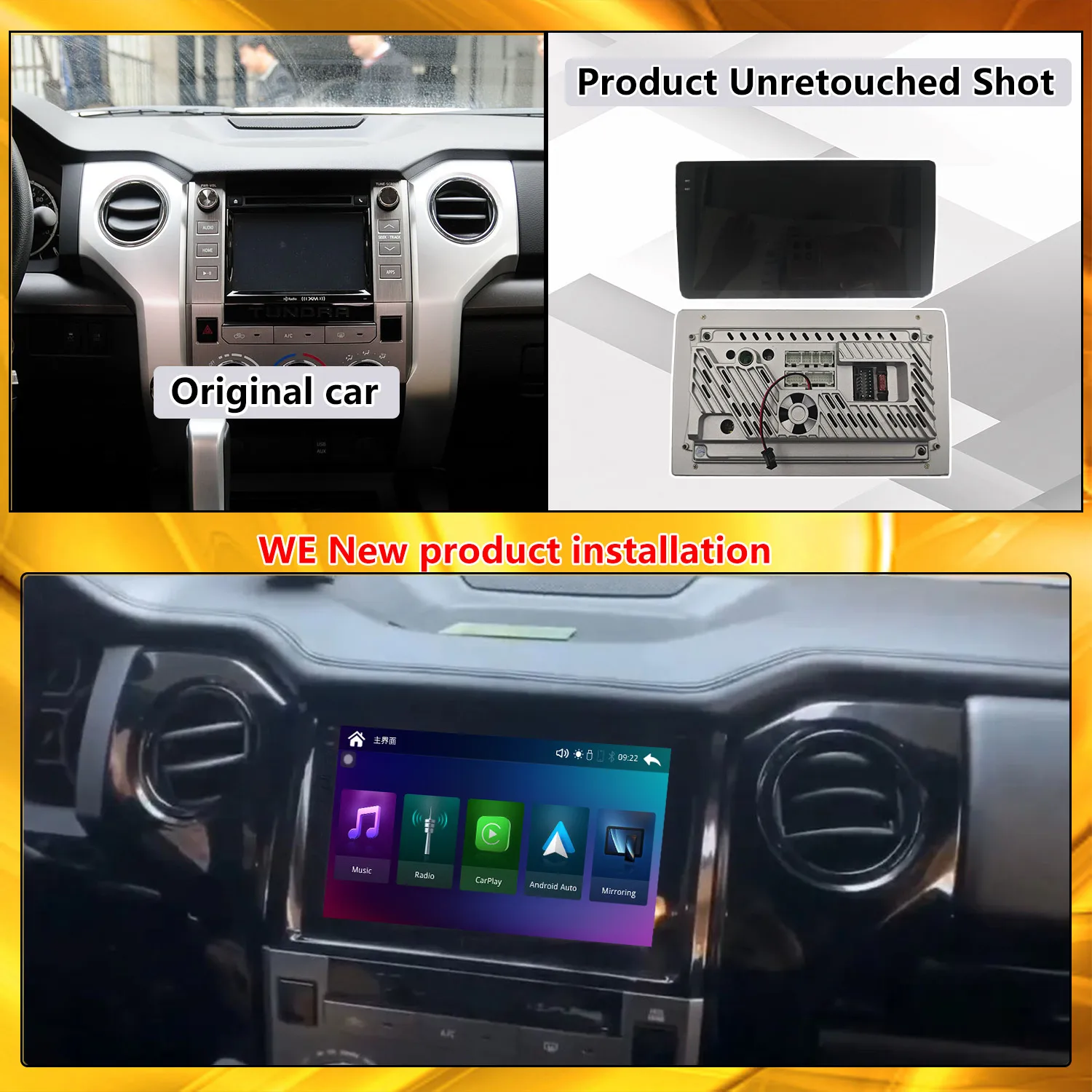 Per Toyota Tundra 2014-2018 Aggiornamento Radio Wireless Carplay Lettore video multimediale per auto Modifica Touch Screen Android Auto Car Play - Image 2