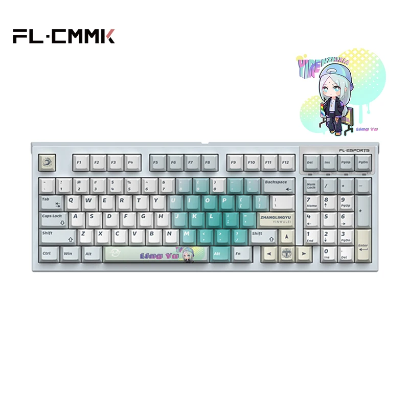 

FL·ESPORTS FL980V2 PRO Anime The Outcast Wireless Mechanical Keyboard Full Key Hot Swap RGB Keyboard PBT Sublimation Keycaps