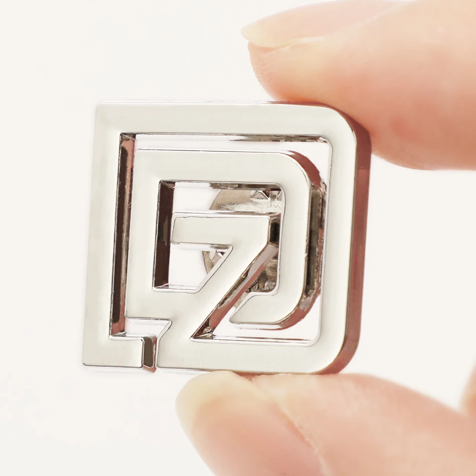 Brooch Metal Lapel Pin Silver Nameplate Free Design Clothing Badge