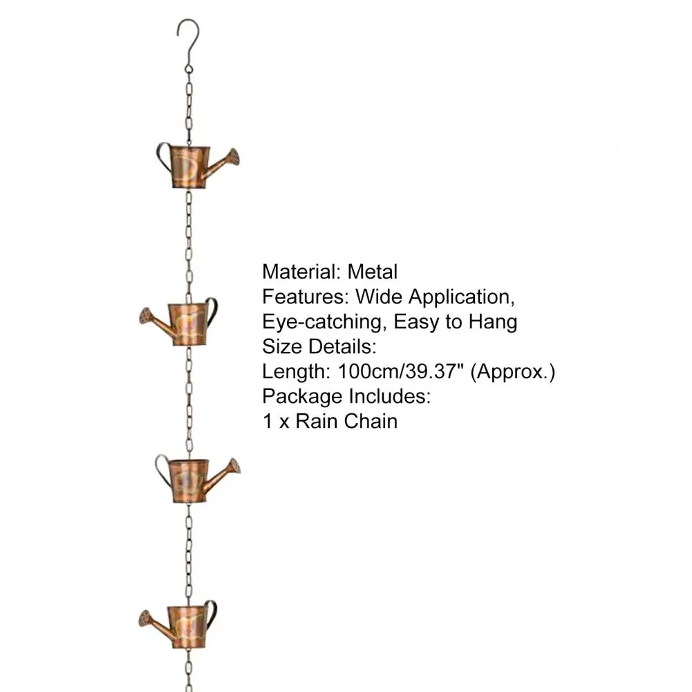 Metal Garden Rain Chain Decorative Long Lasting Steel Leaves Wind Chime Creative Hanging Rain Chain for Garden Outdoor rain chain adapter