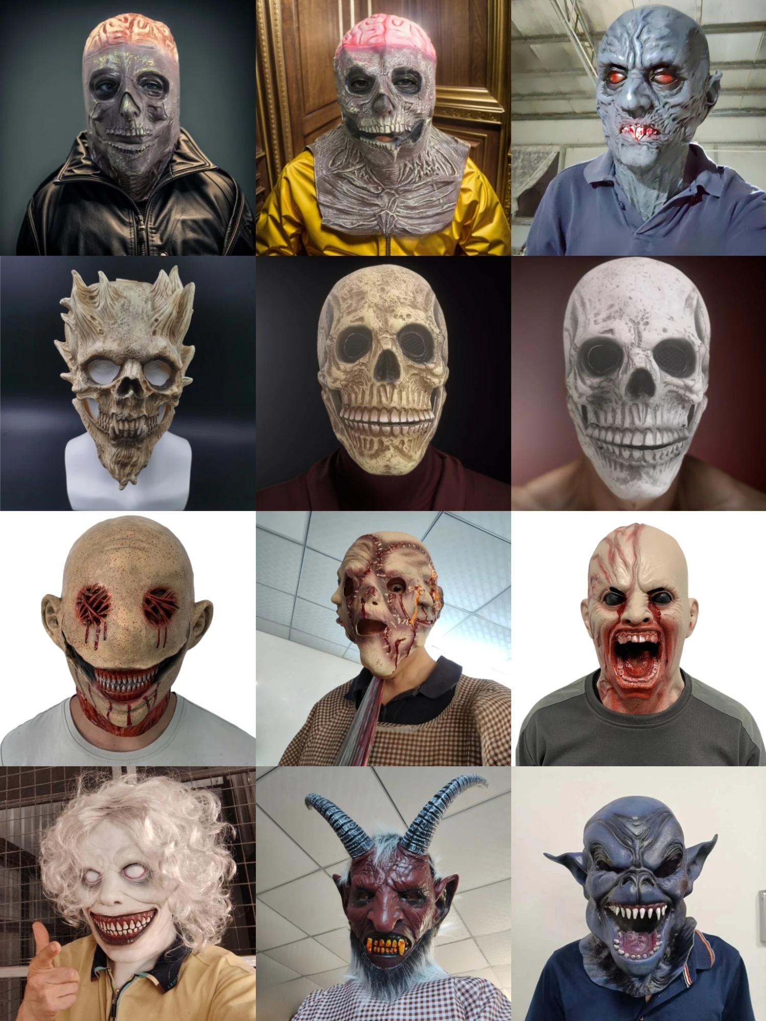 

Halloween Horror Skull Zombie Demon Mask Terrifying Ghost House prank mask scary party role-playing cosplay headgear props