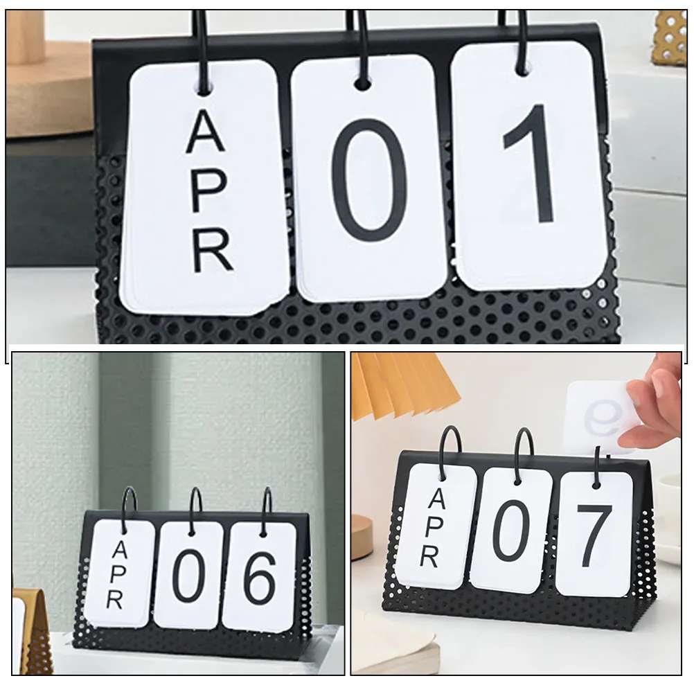 금속 책상 달력 2023 명확한 날짜 철 프레임 데스크탑 달력 홈 오피스 테이블 장식 소형 플래너 학생 선물
