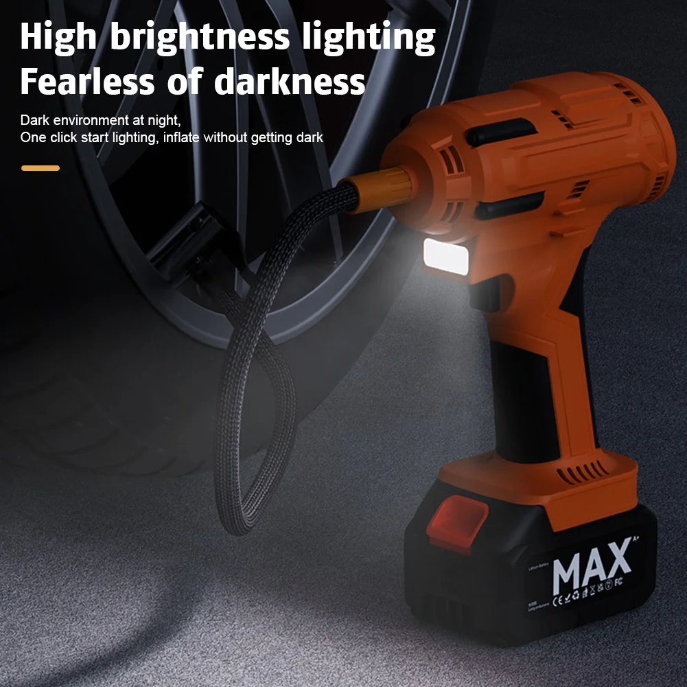 120W 150PSI Tire Inflator Portable Air Compressor Electric Cordless Air Pump Inflation Tire Pump with LCD Screen Pressure Gauges