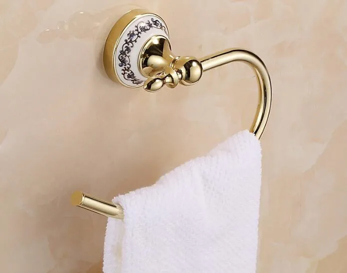 1PC Brass Hand Towel Round Holder Ring Kitchen Bathroom Hardware Accessory KG