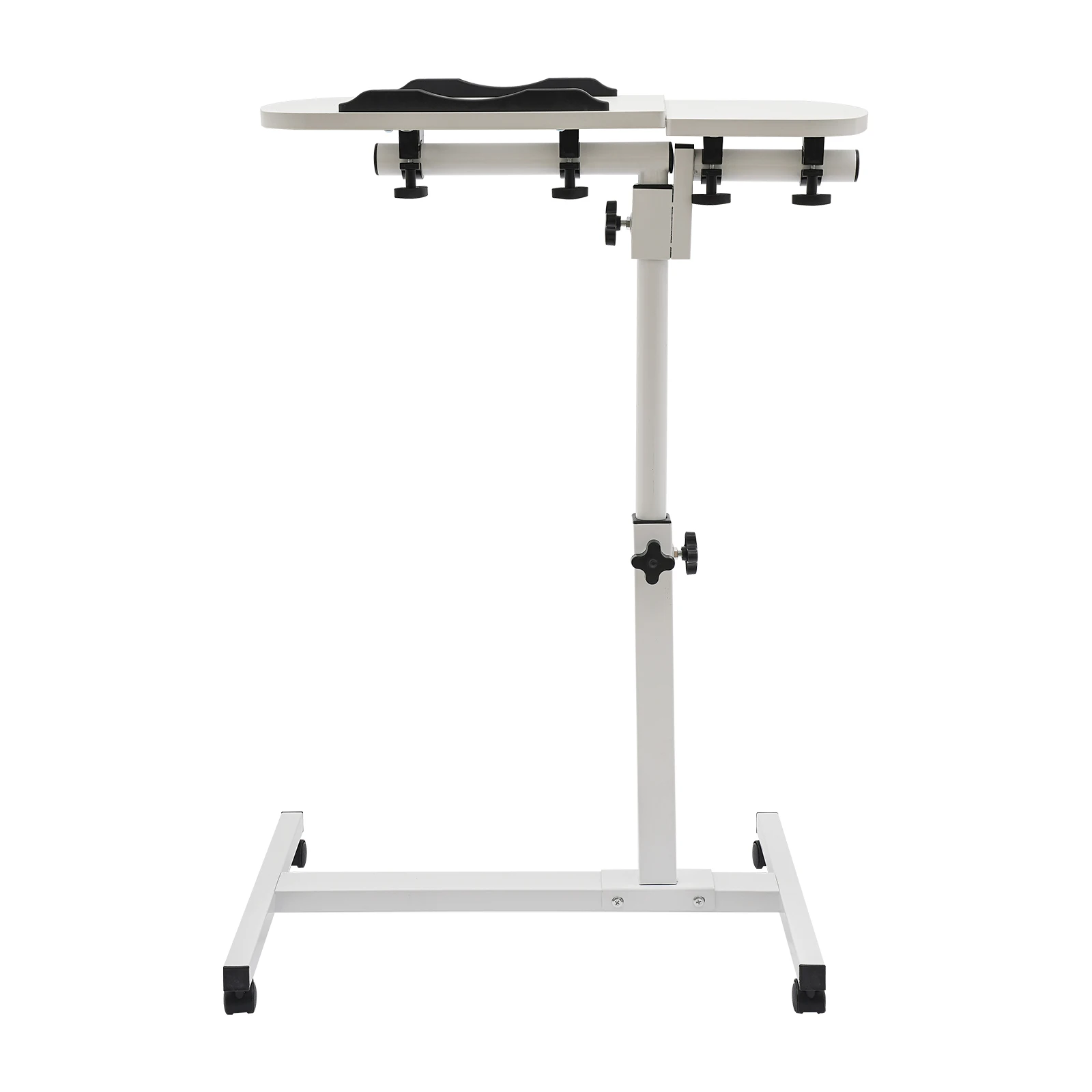 360° Adjustable Laptop Desk Stand Table Stand  Rolling Laptop Table with 4 Wheels White 5