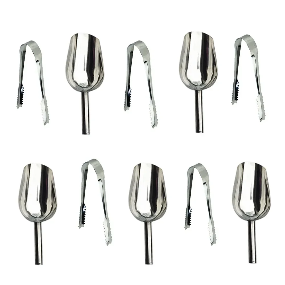 

New Home Kitchen Tools 5/10Pcs/Set Stainless Steel Candy Bar BBQ Grilling Tong Ice Sugar Scoops Salad Tongs
