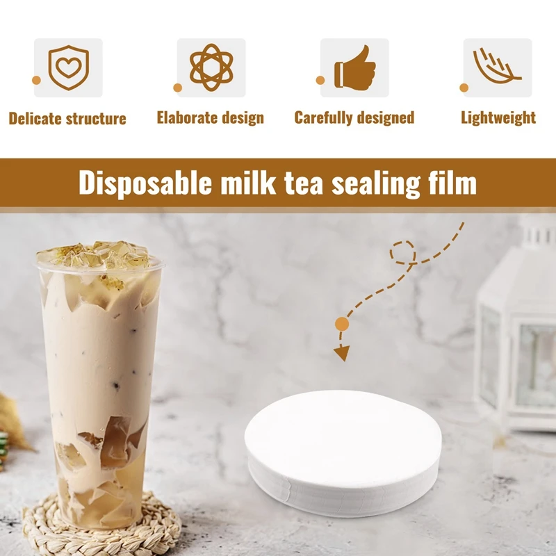 A15F-Round Shape Leak Proof Paper Film Coffee Spill Proof Gasket Leak Paper Films,Disposable Milk Tea Sealing Film