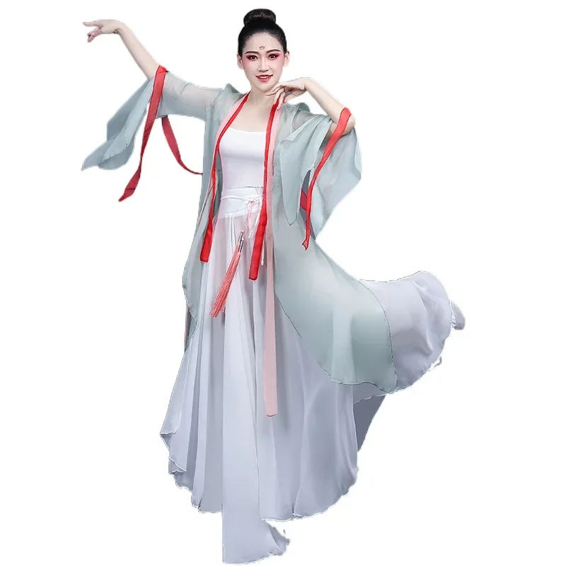 

Classical dance performance clothes women elegant new Chinoiserie style body charm gauze clothes training clothes loose cardigan