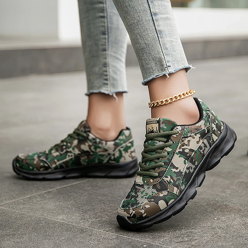Female Camouflage Running Shoes Spring Autumn Women Athletic Fitness Jogging Sneakers Big Size 41 42 Sports Training Shoes