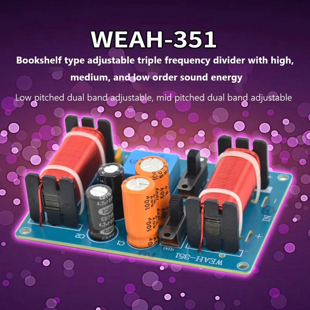 3 Ways 150W Speakers Filter Frequency Divider Treble Midrange Bass Audio Filter Circuit Board 50Hz-20KHz DIY Home Audio Systems