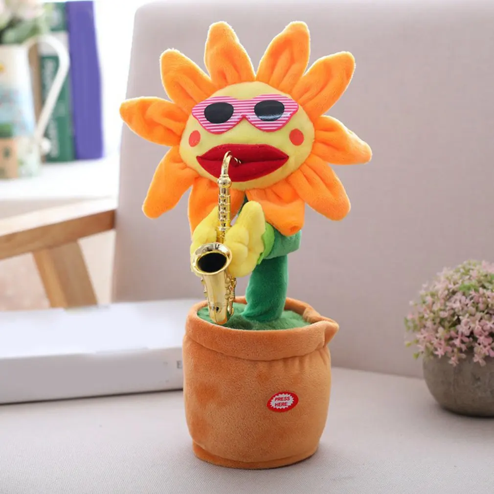 Dancing Sun Flower Talking Plush Toy Electronic Toy with Song