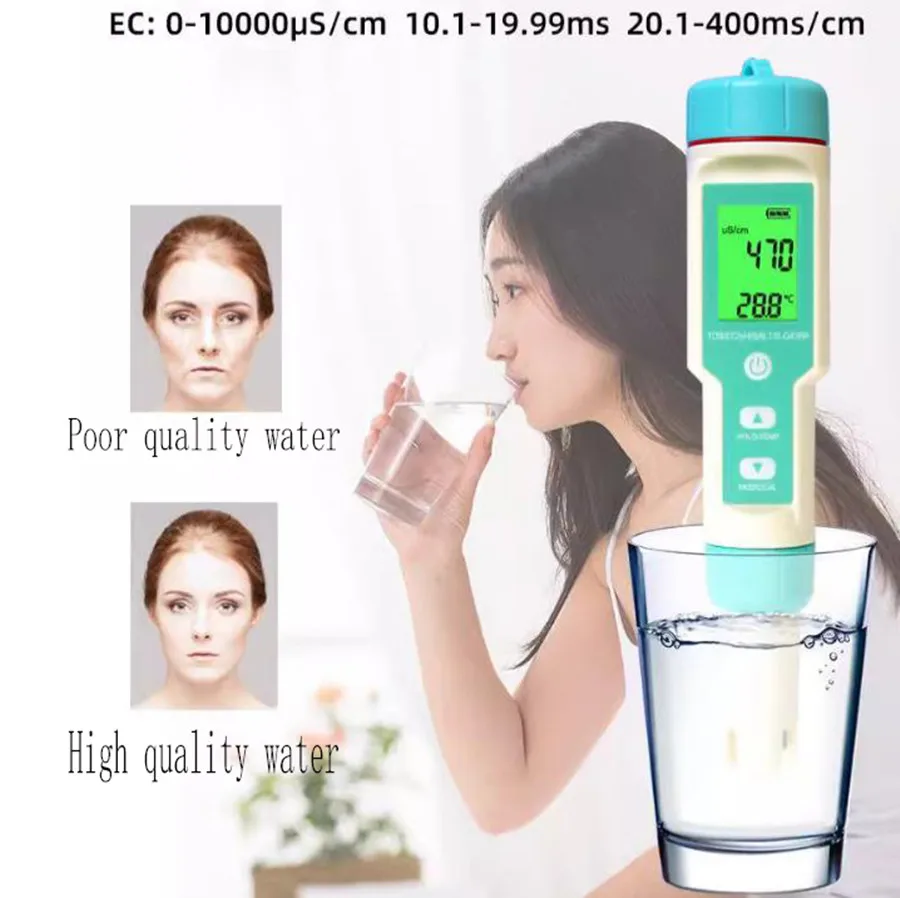 7 in 1 PH/TDS/EC/ORP/S.G/Salinity/Temp Meter ATC PH Tester Aquariums Water Household Drinking water quality tester ph meter