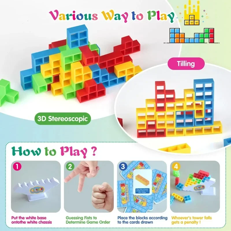 Balance Stacking Board Games Buliding Blocks Adults Kids Tower Block Bricks Toys For Boys Girls Puzzle Toy Family Parties Games