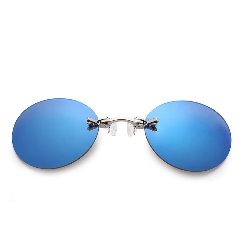 Polarized Sunglasses polarized sunglasses vintage sunglasses fishing sunglasses cyberpunk sunglasses Clip On Nose Glasses Round Rimless Matrix Morpheus Sunglasses Mini Frameless Vintage Men Eyeglasses UV400