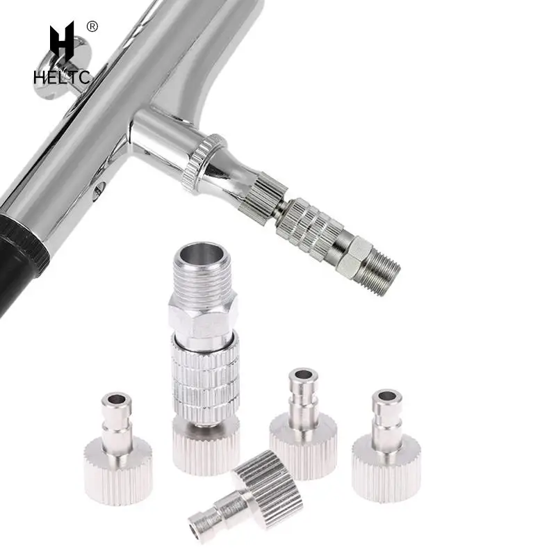 

1set Airbrush Quick Disconnect Coupler Fitting Adapter With 4 Fittings 1/8" Part Spray Gun Air Horse Airbrush Quick Connector