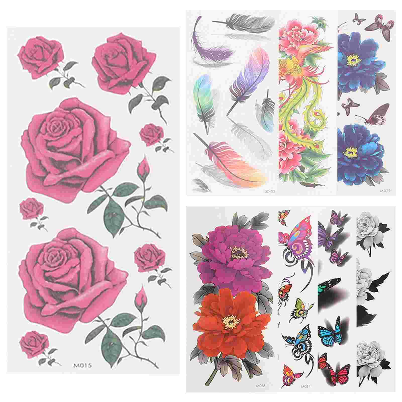 

Butterflies Temporary Floral Tattoos Sticker Waterproof Party Decals Holiday Sticker Body Tattoos For Holiday Birthday Party