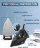 Steam Iron,Non-Stick Soleplate, Anti-drip Iron with Auto-Off, 1500W Clothes Iron with Control System, 11.8oz Water Tank Black 2