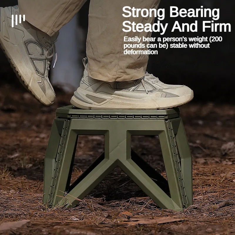 Outdoor Portable Folding Stool Camping Stool With Handle Ultra Light Stool Suitable For Picnicking Beach Fishing PP Material