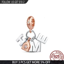925 Sterling Silver Home Letter Separation Double Color Charms Beads Fit Original Pandora Bracelet Bangle Making Women Jewelry