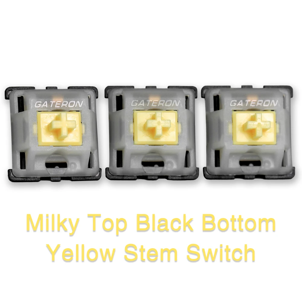 Gateron Leitoso Superior Preto Inferior Amarelo Interruptor Linear 5pin para Interruptores de Teclado Mecânicos