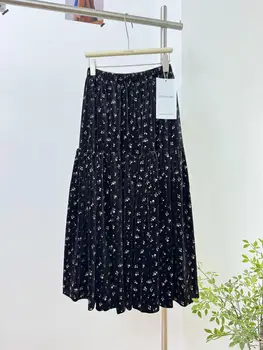 Gonna lunga a pieghe da donna vintage floreale elegante vacanza autunno inverno vita alta versatile gonna in velluto da festa 2025 Boho popolare 1