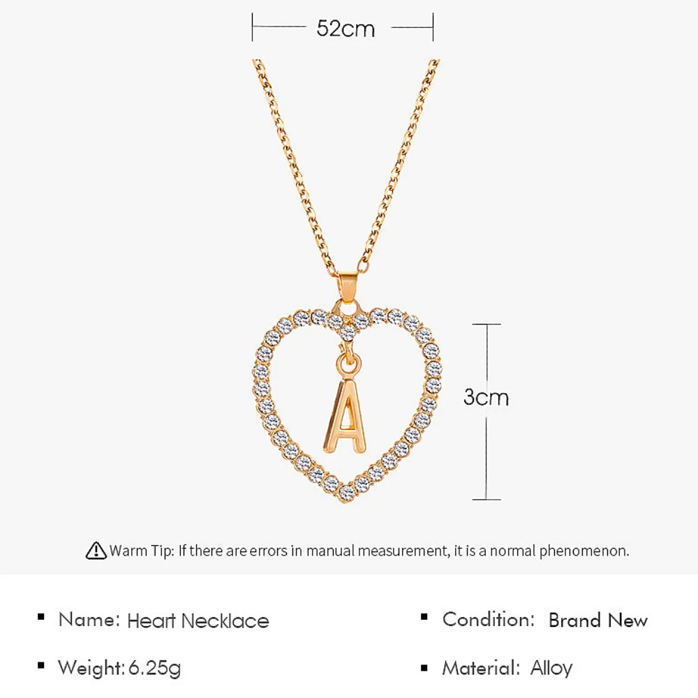 Yu Fashions Alphabet Rhinestone Tennis Chain Letter Necklace for Women  Pendant Choker