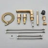 Brushed Golden Bathtub Faucet Deck Mounted Tub Mixer Tap Rotating Spout Bath Shower Set with Handshower Head Bathroom Mixer Tap 4