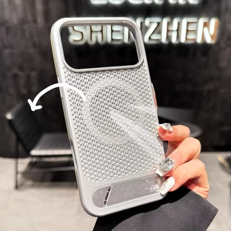 Honeycomb Grid Magnetic Case with Alloy Bracket and Heat Dissipation Kickstand