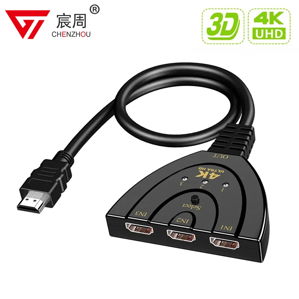 4K * 2K 3D Mini 3 Porte Switch Compatibile Hdmi 1.4B 4K Switcher Splitter 1080P 3 In 1 Out Port Hub Per Dvd Hdtv Xbox Ps3 Ps4 4K Hdmi Switcher 3 Port 