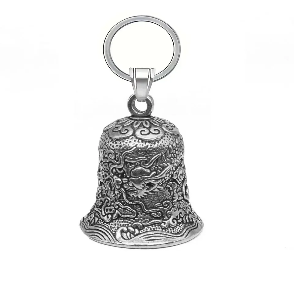 Lion King Pendant and Keychain with Uniquely Carved Bell - Retro Design