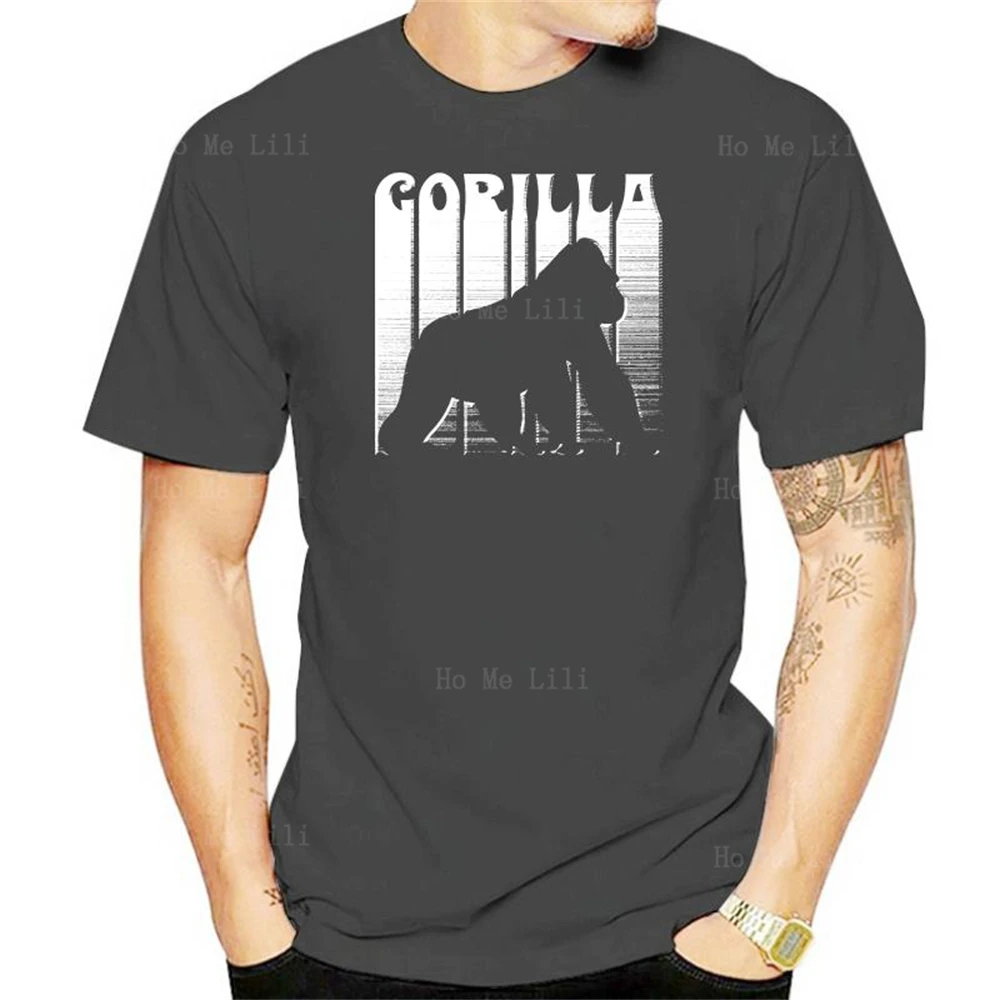 Maglietta Personalizzata Unisex In Cotone Con Sagoma Di Gorilla Animal Silverback