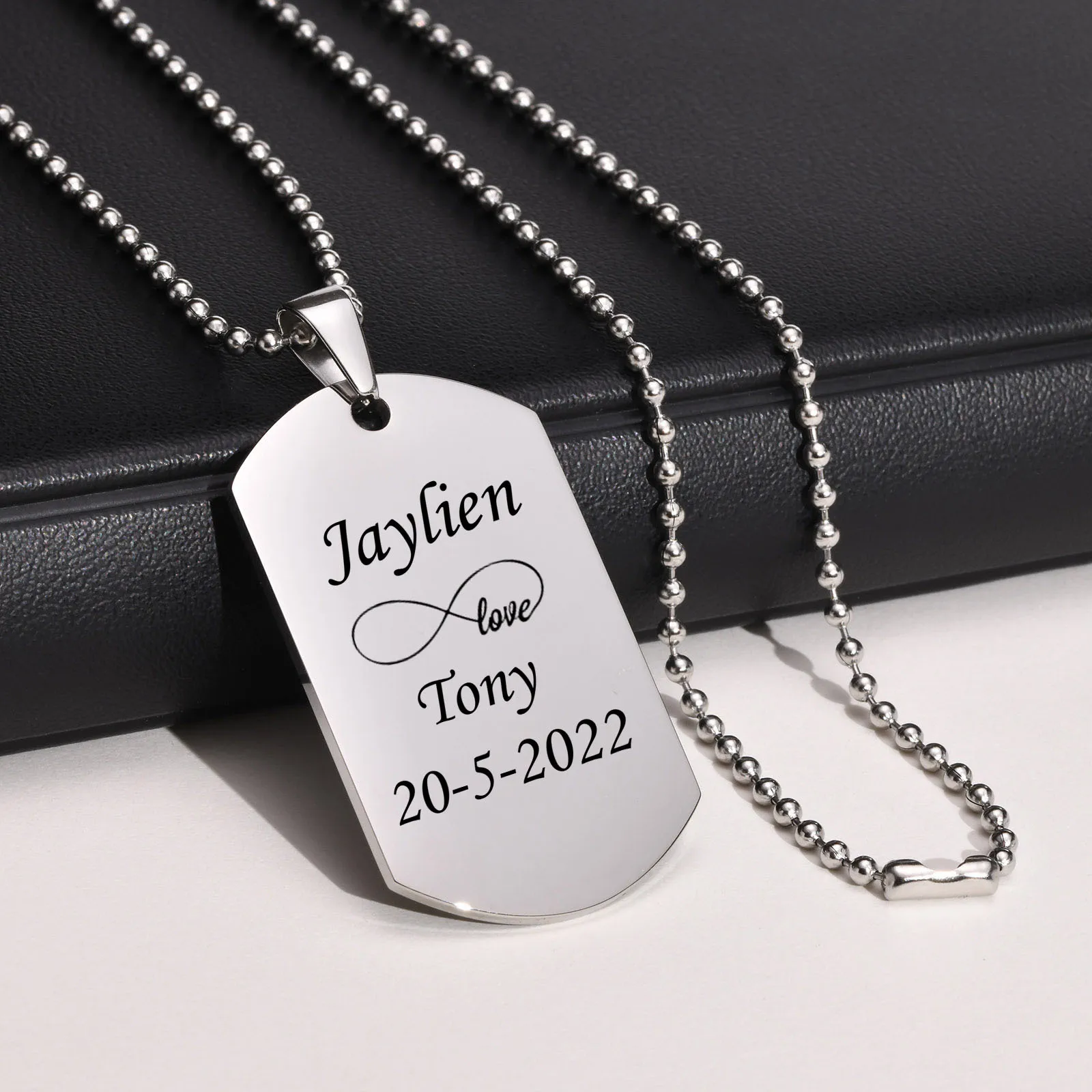 Collana Figlioccio Con Targhetta Ispirativa – Regalo Madrina/Padrino Per Prima Comunione, Acciaio Inox 8x11,9 Cm