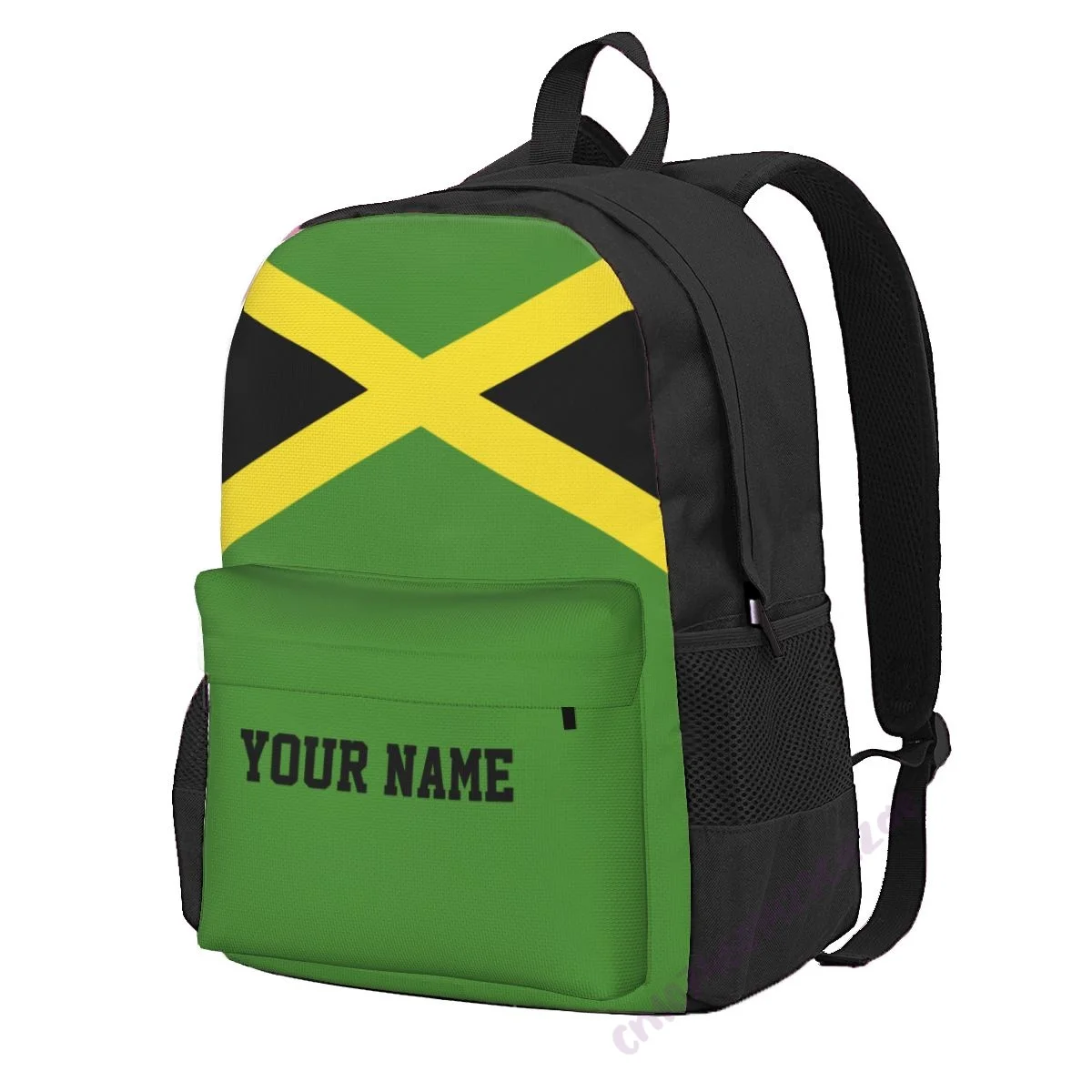

Custom Name Jamaica Flag Polyester Backpack For Men Women Travel Bag Casual Students Hiking Travel Camping