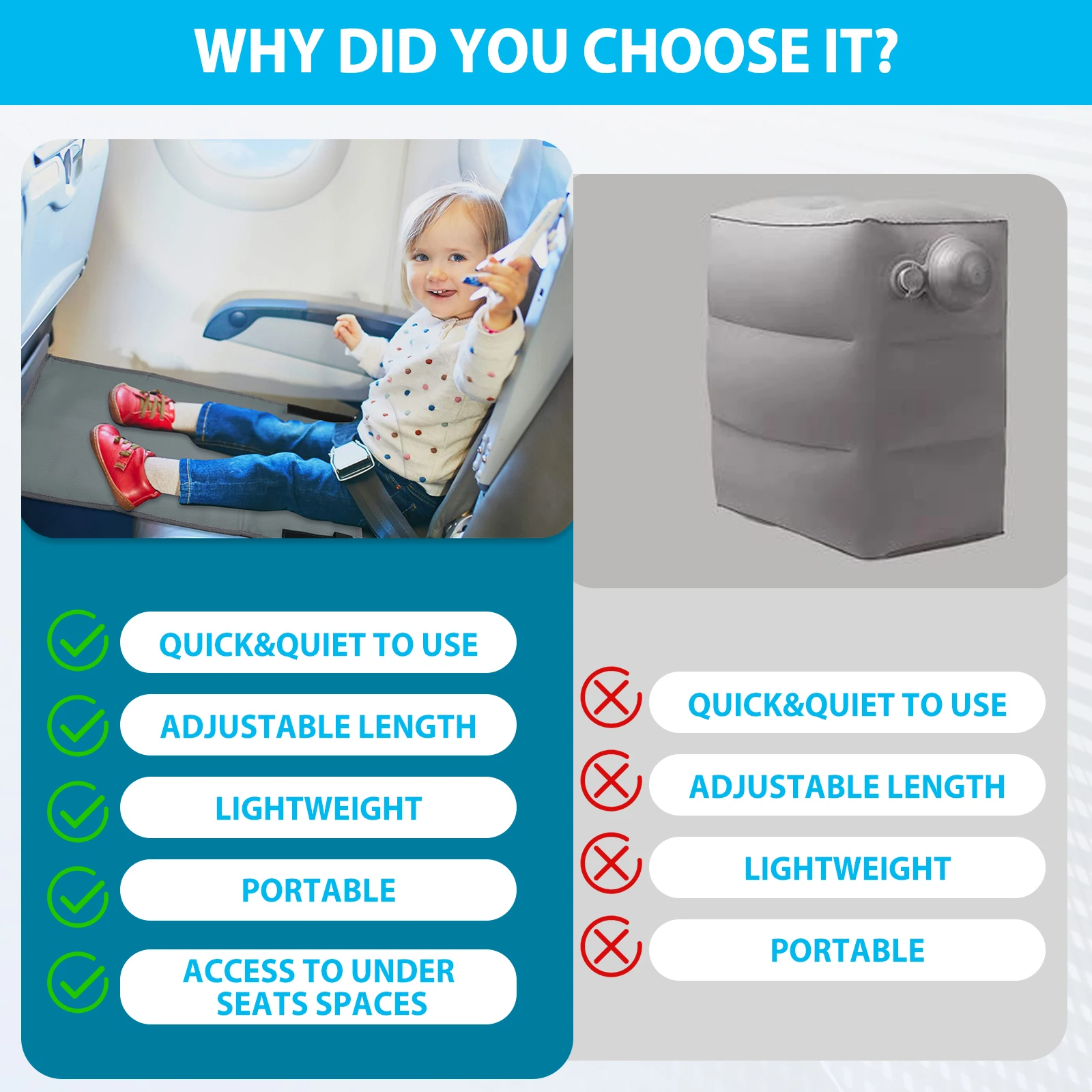 Kinder reisen Flugzeug Bett Baby Pedale Bett tragbare Reise Fuß stütze Hängematte Kinder bett Flugzeug Sitz Extender Beins tütze für Kinder