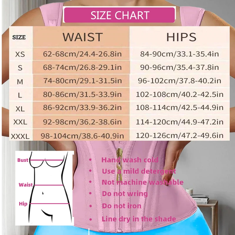 Women Vest Tops Double Compression Waist Trainer Corset Adjustable Zipper and Hook-eyes waist trainer waist corset