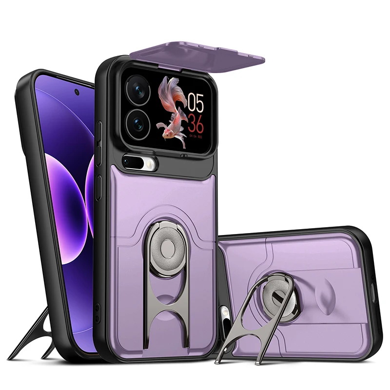 360° Rotating Dual Layer Phone Case with Slide Camera Cover
