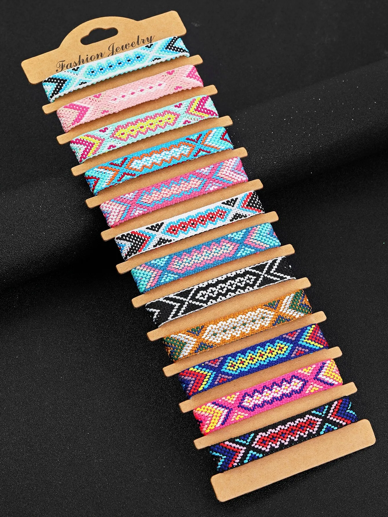 Jewelry Sets 12PCS Bohemian Woven Bracelet Suite Men and Ladies Couples Can Adjust Bracelets