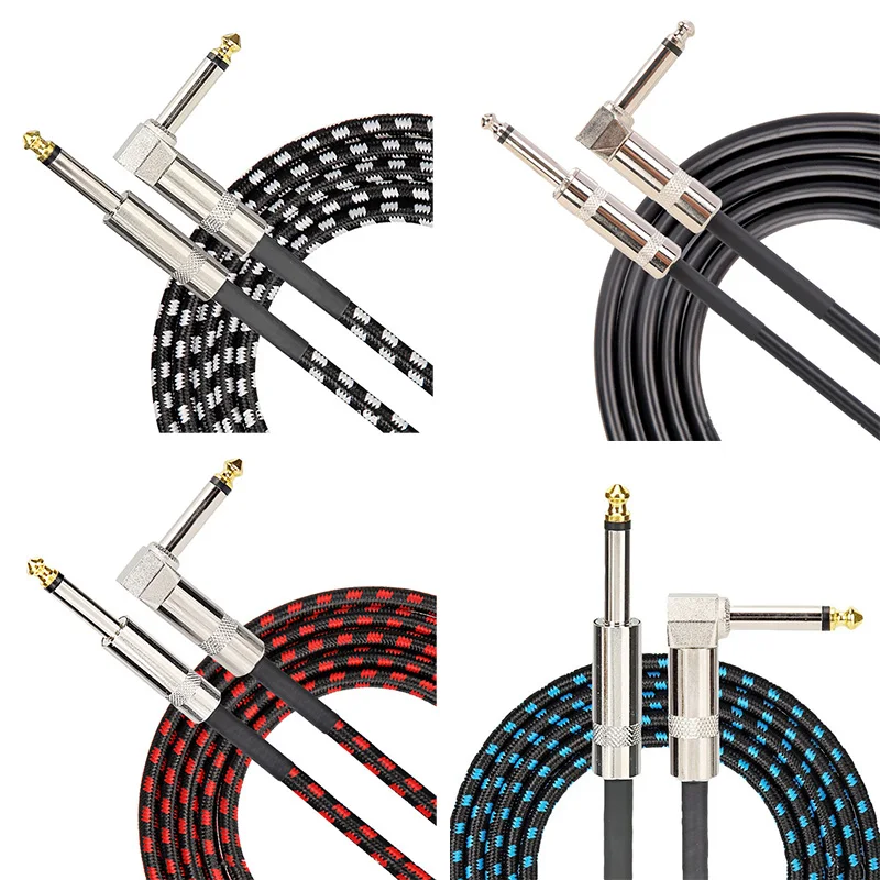 6.35mm Audio Cables TRS 1/4 inch 6.5mm Audio Cable For Electric Guitar Bass 1.5m 3m Gold Plated Shielded Low Noice Jack Cable