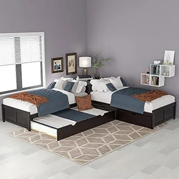 L-Shaped Twin Platform Bed 1