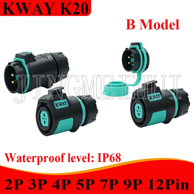

K20 KWAY High Performance Waterproof Aero Reverse Plug Rear Nut Block 2/3/4/5/7/9/12 pole connector