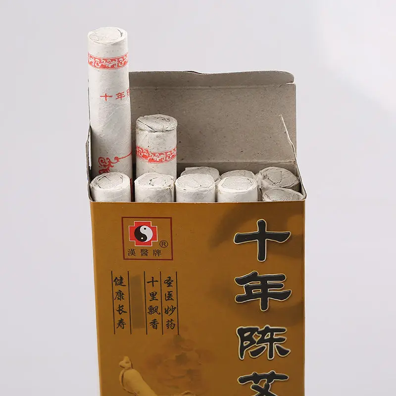 10Pcs Moxibustion Rolls Moxa Sticks with Lower Burning Temperature Warm Acupoint Massage Therapy Chinese Medicine Health Care