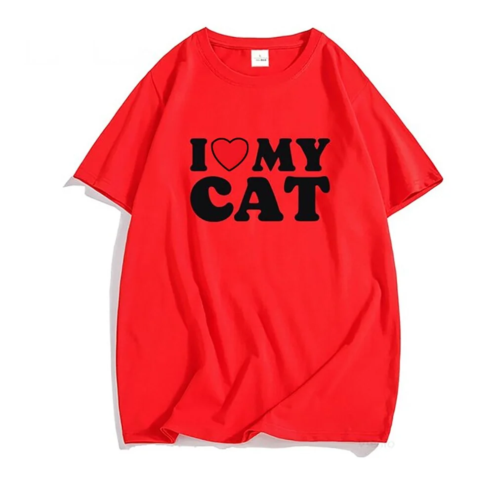 I Love My Cat T-shirt Harajuku Letter Print Heart Graphic Unisex Tshirt Summer Fashion Streetwear Short Sleeve Women Men T Shirt 6