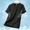 Running T-shirt Men Summer Ice Silk Thin Mesh Tops Reflective Print Quick Dry Short Sleeve Casual Elastic Fitness Sports Shirts 2
