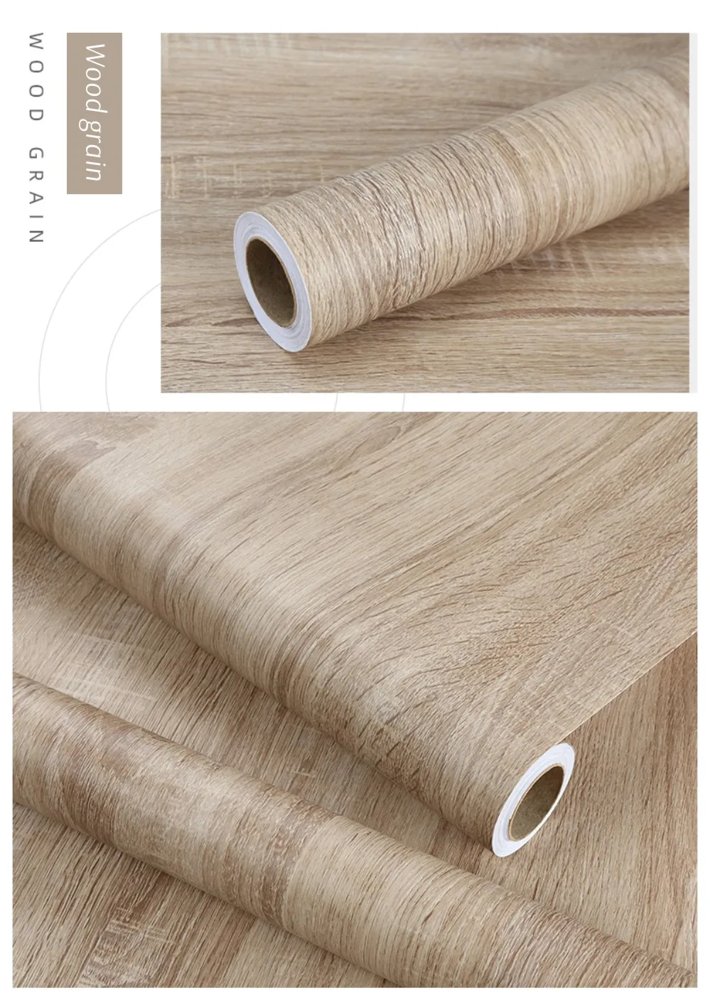 55 cm breite PVC-Tapete mit Holzmaserung für Tür, Kleiderschrank, Schrank, Tisch, Möbel, wasserfest, selbstklebende Aufkleber, Heimdekoration, Folie – Detail 11